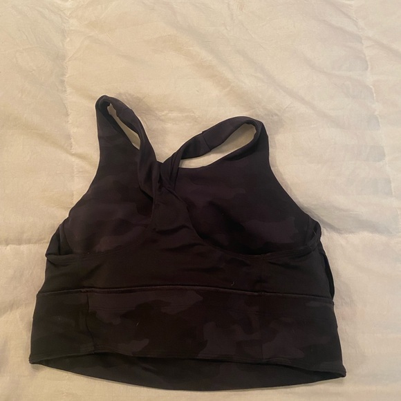 Lululemon stronger as one long line bra, medium, black, and gray camo - Picture 6 of 6